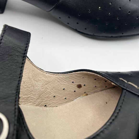 Remonte Dorndorf Leather Mary Jane Slingback Heels Size 40, US 9-9.5 Black Boho - Picture 8 of 13